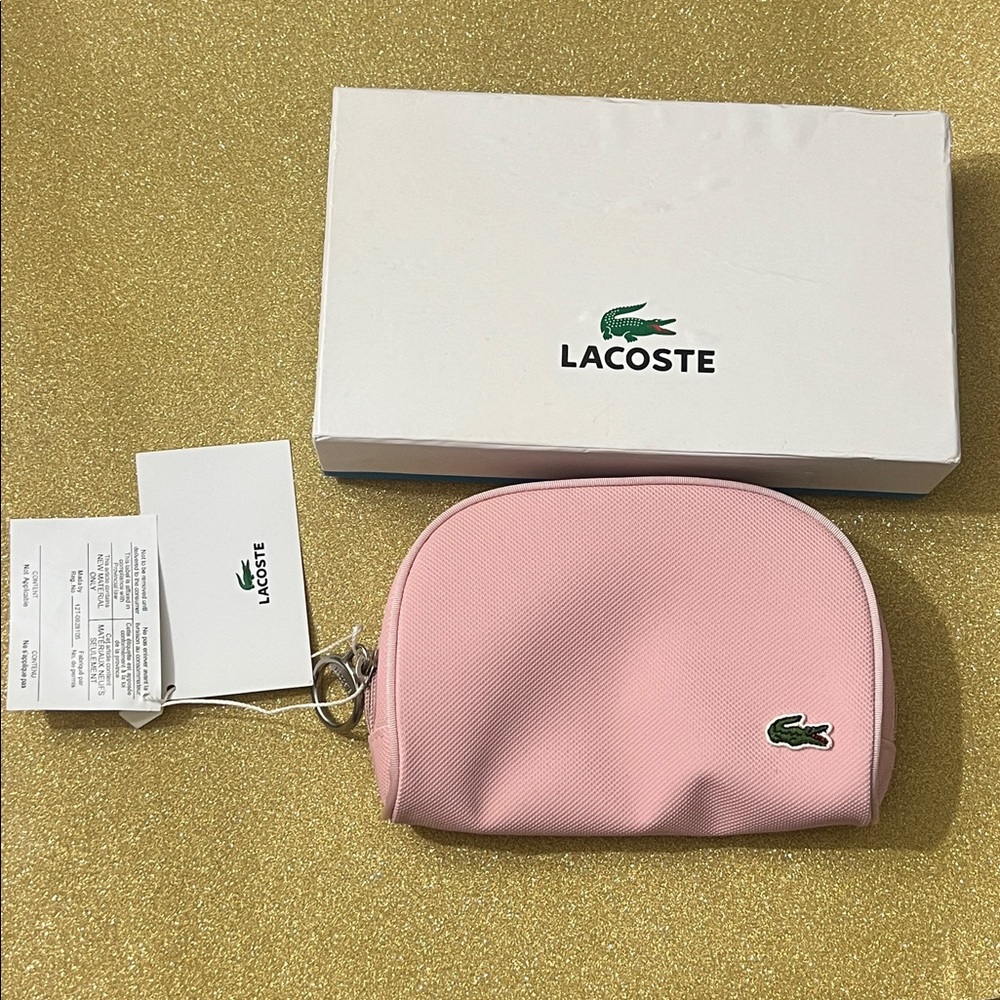 BNIB Lacoste Candy Floss Pink Cosmetic Bag